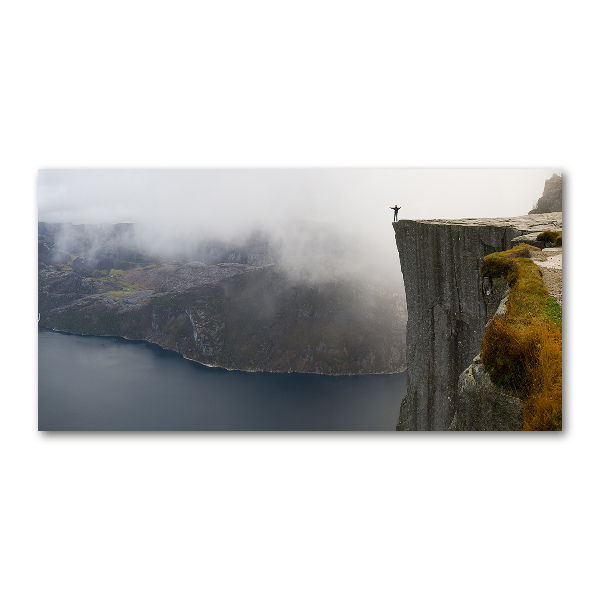 Photo printed on glass Norwegian cliff