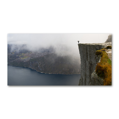 Photo printed on glass Norwegian cliff