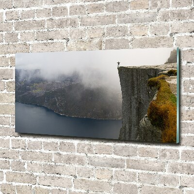 Photo printed on glass Norwegian cliff