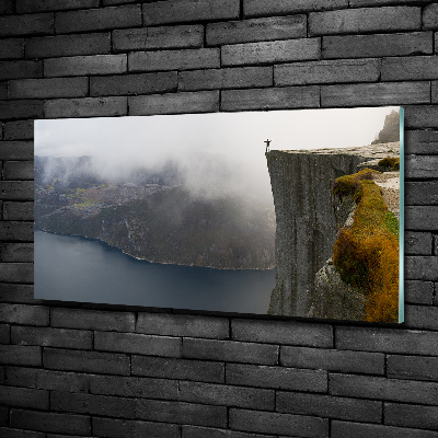 Photo printed on glass Norwegian cliff