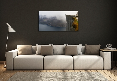 Photo printed on glass Norwegian cliff