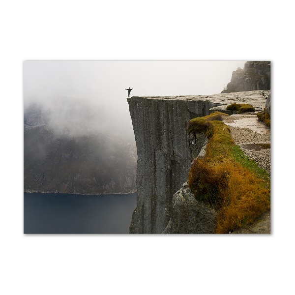 Photo printed on glass Norwegian cliff