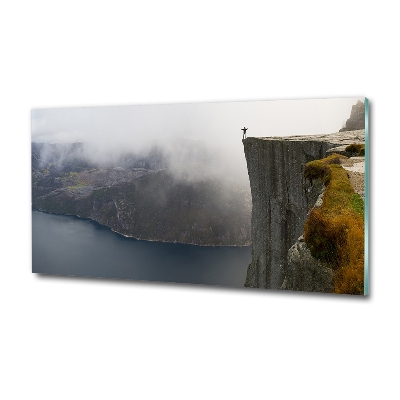 Photo printed on glass Norwegian cliff