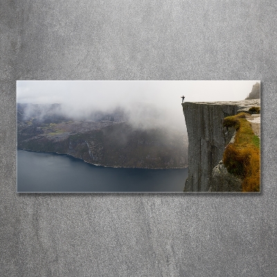 Photo printed on glass Norwegian cliff