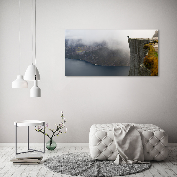 Photo printed on glass Norwegian cliff