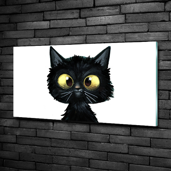 Glass art print Illustration of the cat