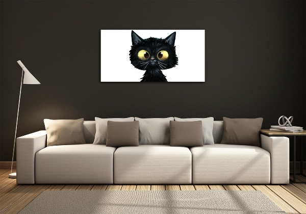 Glass art print Illustration of the cat