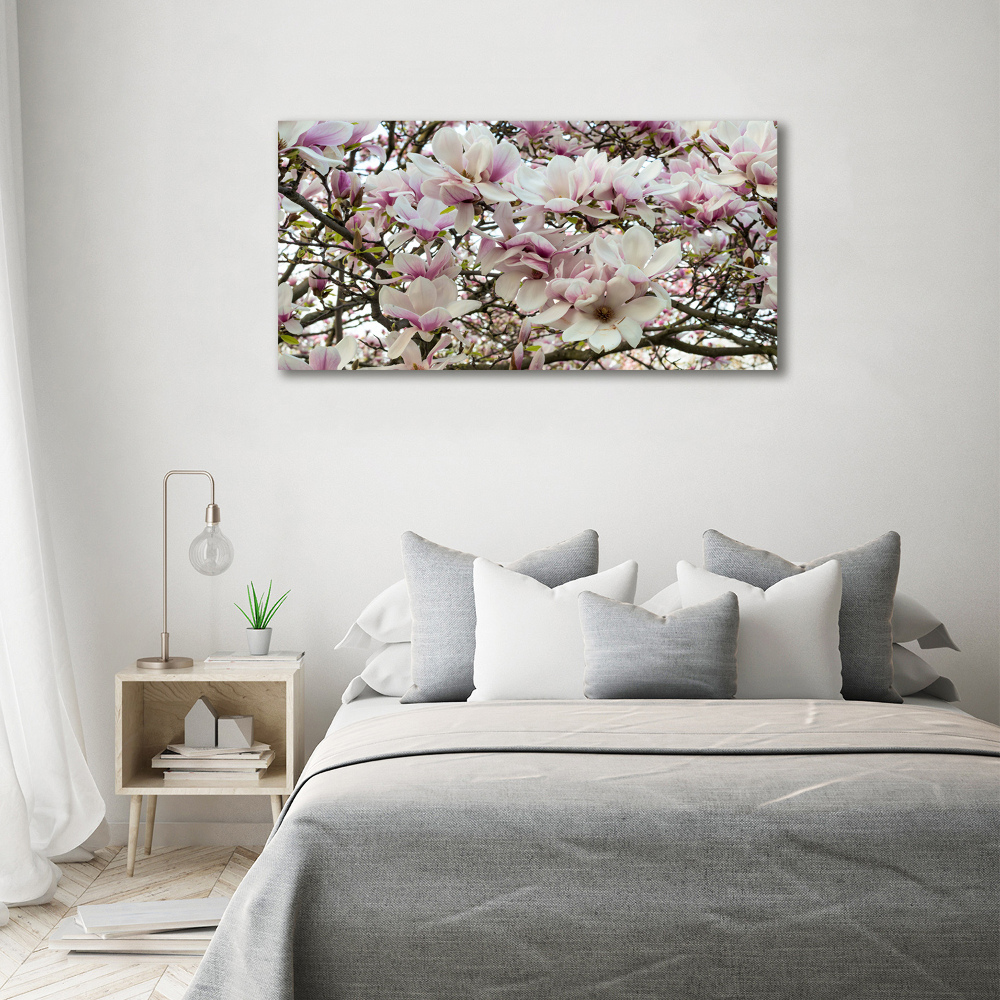 Glass art print Magnolia flowers