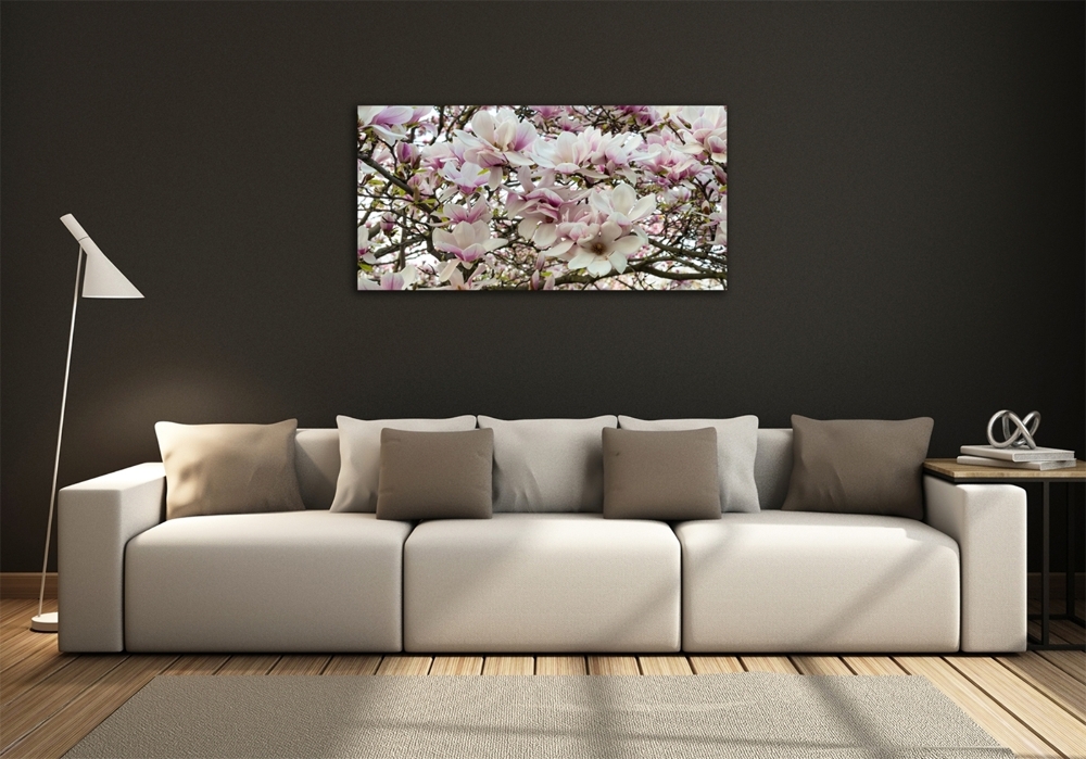 Glass art print Magnolia flowers