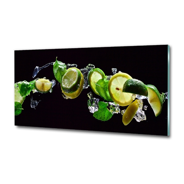 Glass picture print Lime and lemon