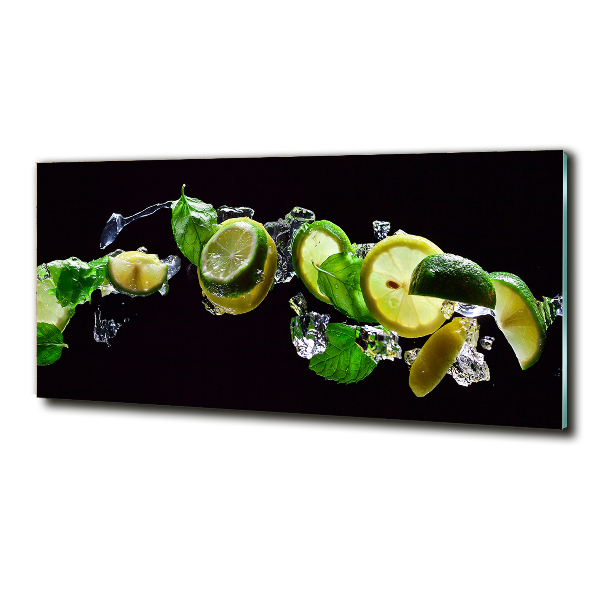 Glass picture print Lime and lemon