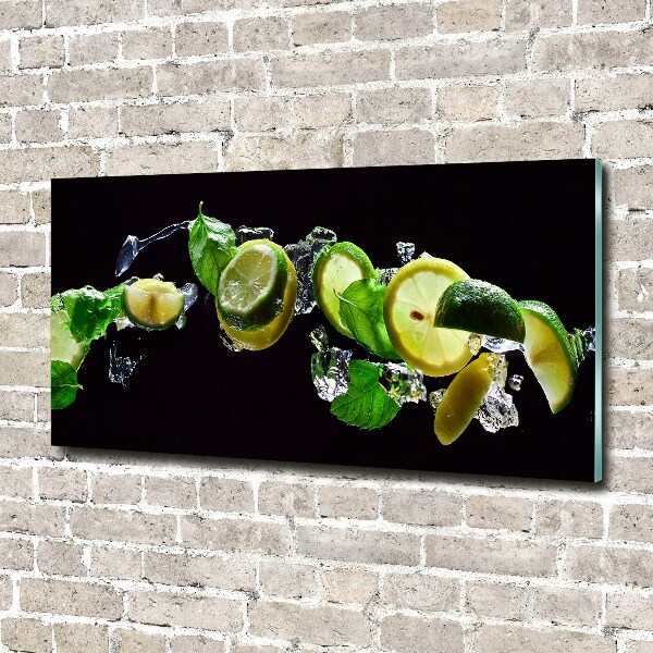 Glass picture print Lime and lemon