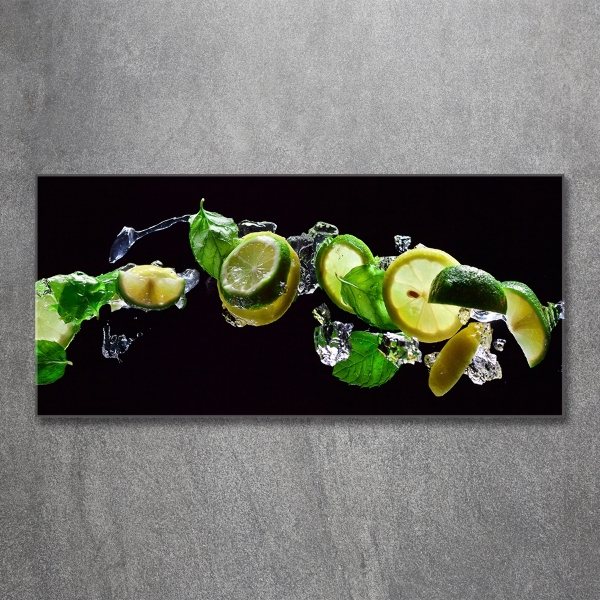 Glass picture print Lime and lemon