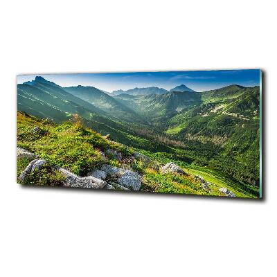 Glass picture wall art Dawn in the tatra mountains