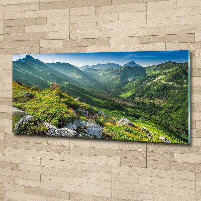 Glass picture wall art Dawn in the tatra mountains