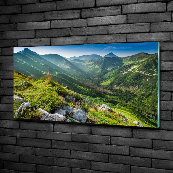 Glass picture wall art Dawn in the tatra mountains