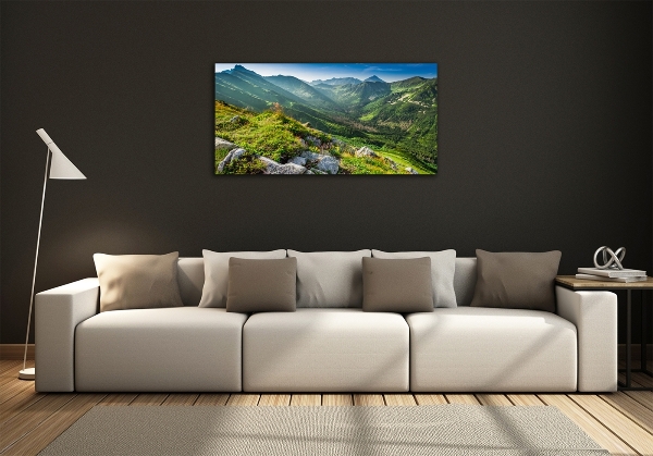 Glass picture wall art Dawn in the tatra mountains