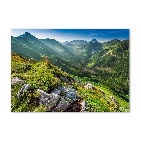 Glass picture wall art Dawn in the tatra mountains