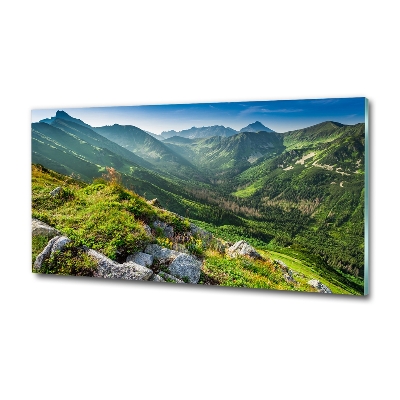 Glass picture wall art Dawn in the tatra mountains