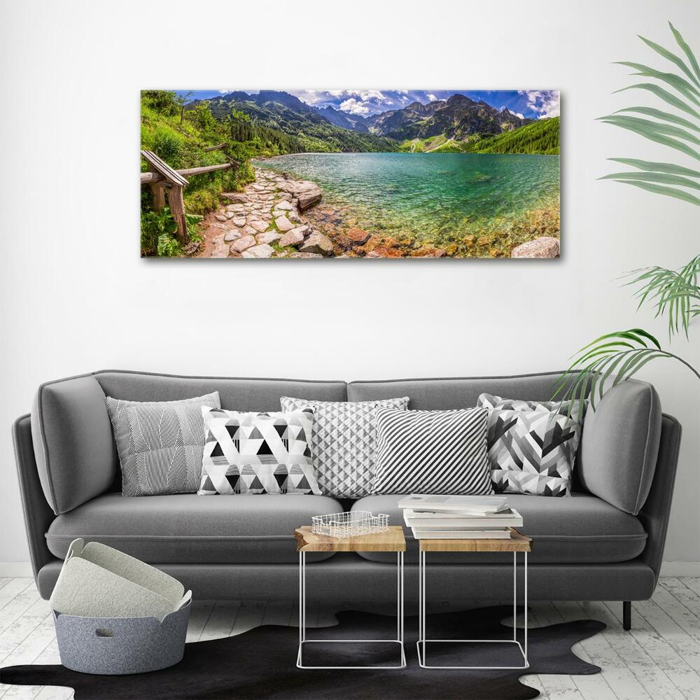 Glass picture wall art Morskie oko tatry