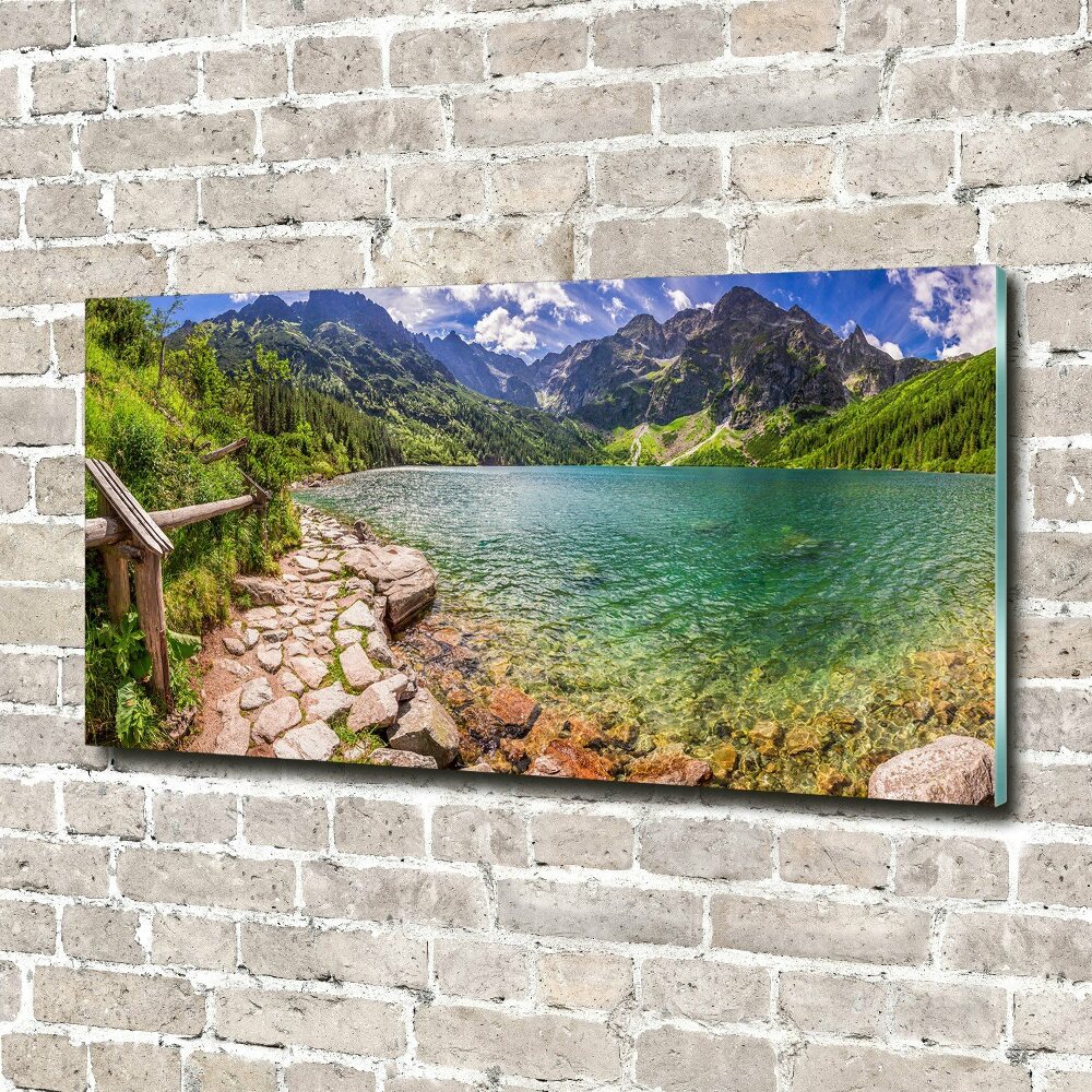 Glass picture wall art Morskie oko tatry