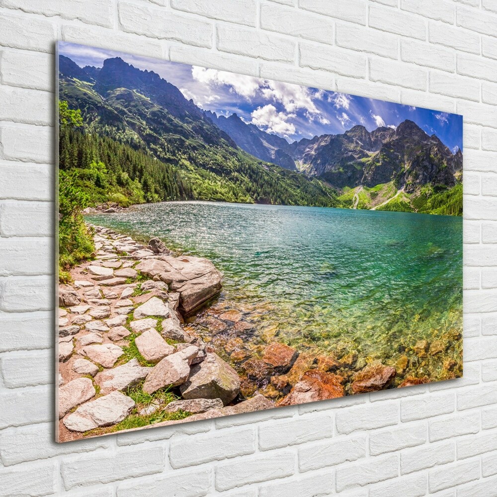 Glass picture wall art Morskie oko tatry