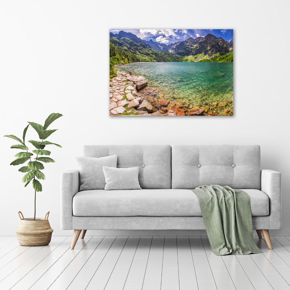 Glass picture wall art Morskie oko tatry