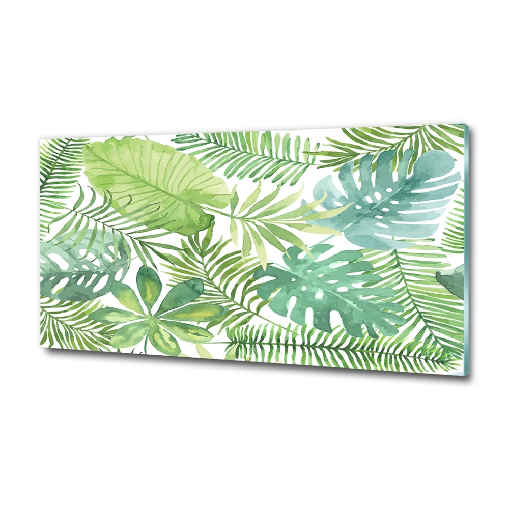 Photo printed on glass Tropical leaves