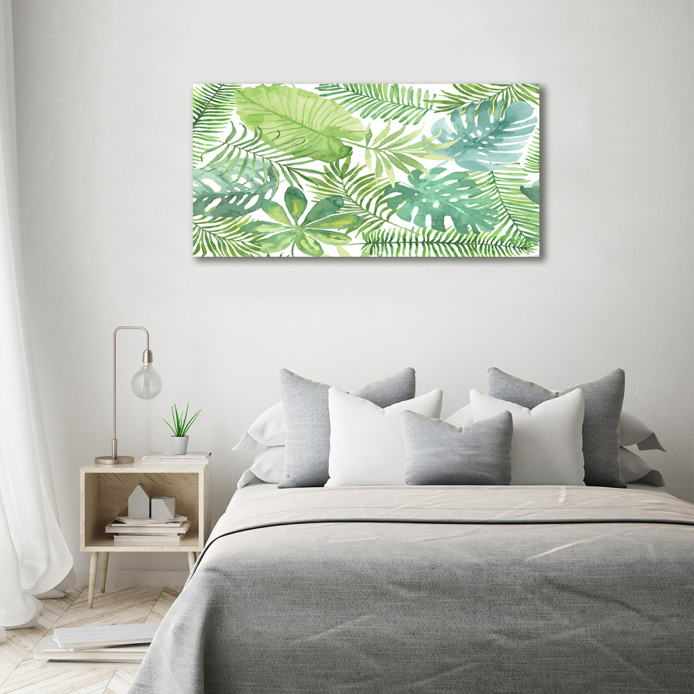 Photo printed on glass Tropical leaves