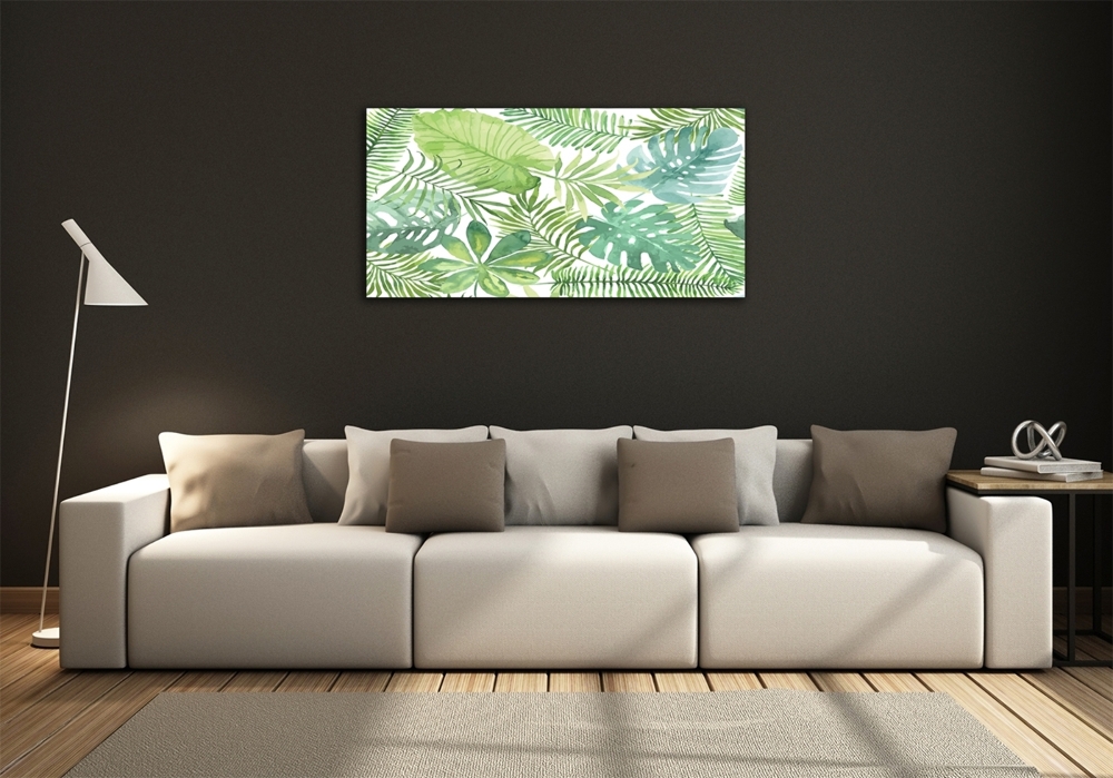 Photo printed on glass Tropical leaves