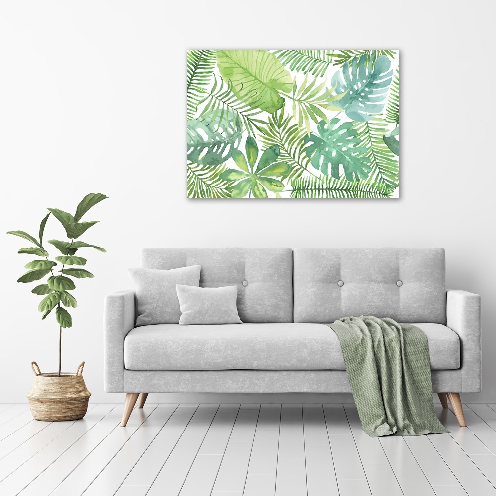 Photo printed on glass Tropical leaves