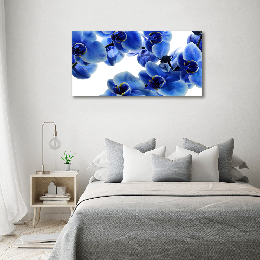 Wall art on glass Blue orchid