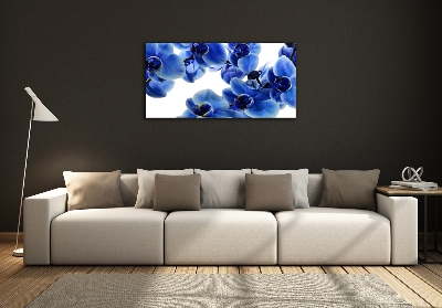 Wall art on glass Blue orchid