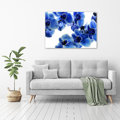 Wall art on glass Blue orchid