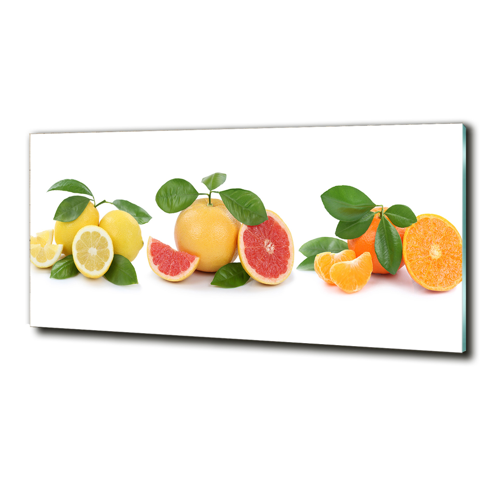 Glass wall art Citrus fruits