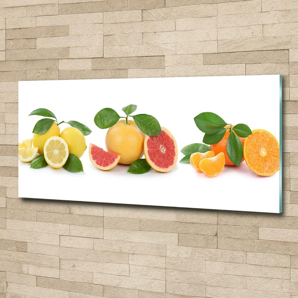 Glass wall art Citrus fruits