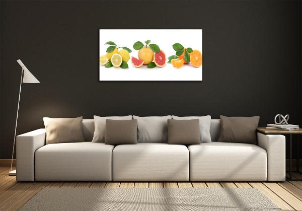 Glass wall art Citrus fruits