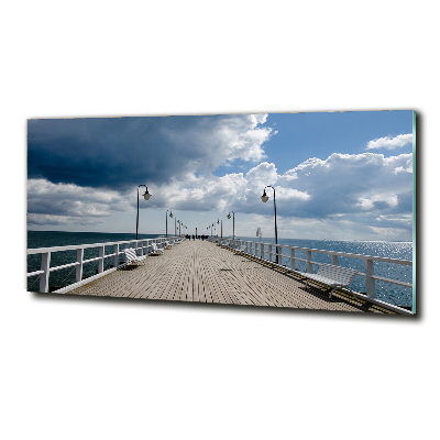 Printed glass wall art Pier in orłowo