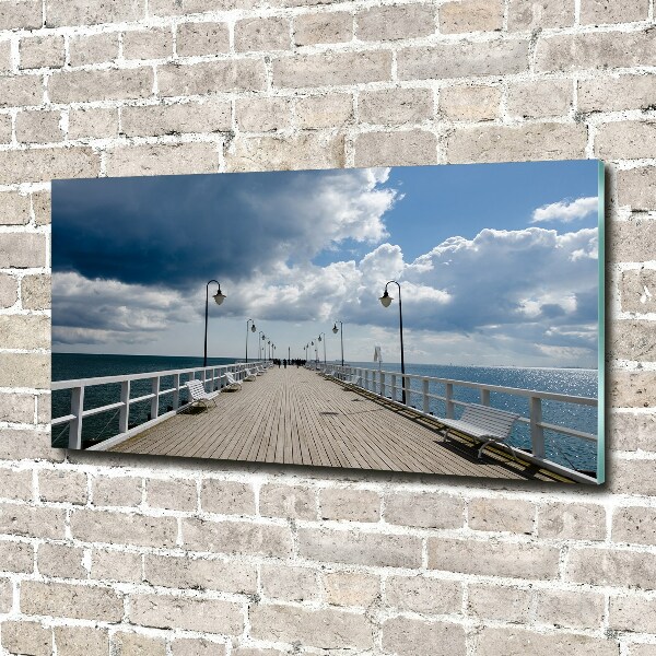 Printed glass wall art Pier in orłowo