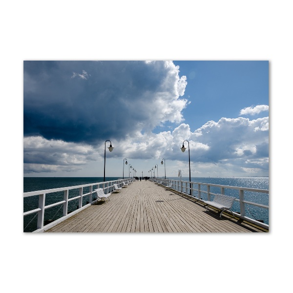 Printed glass wall art Pier in orłowo