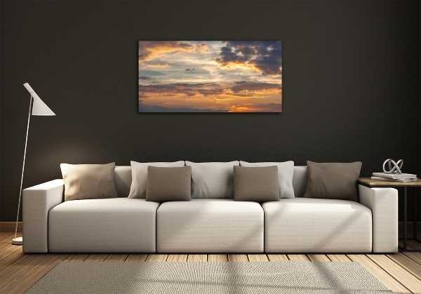 Glass picture wall art Sunset