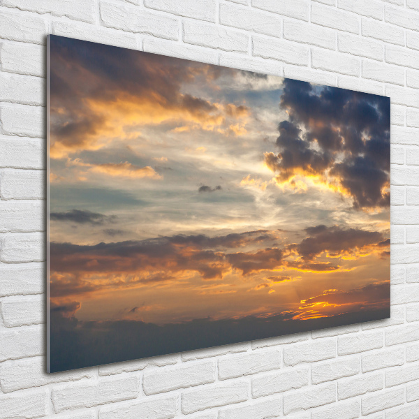 Glass picture wall art Sunset