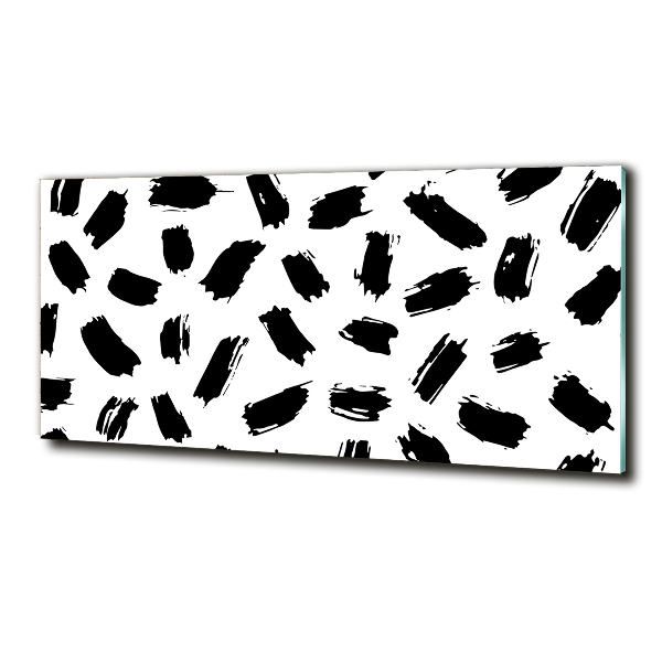 Glass art picture Black and white spots