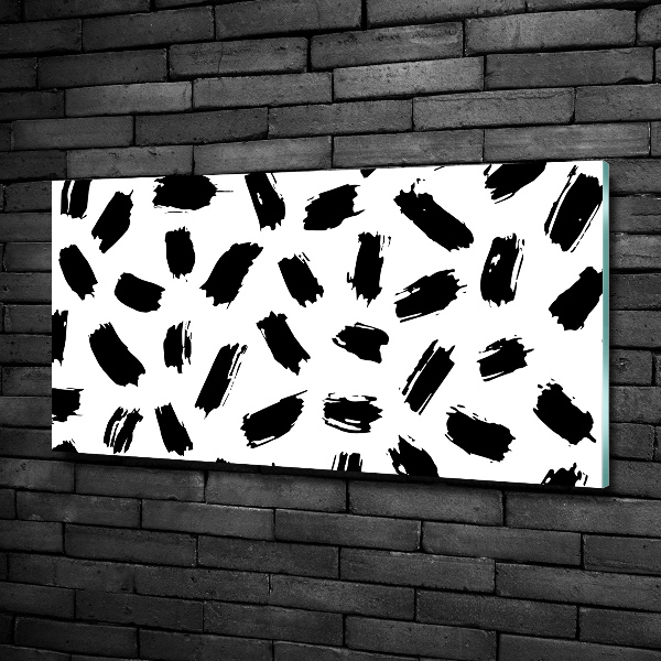 Glass art picture Black and white spots