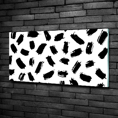 Glass art picture Black and white spots