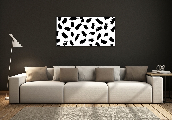 Glass art picture Black and white spots