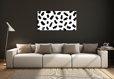 Glass art picture Black and white spots