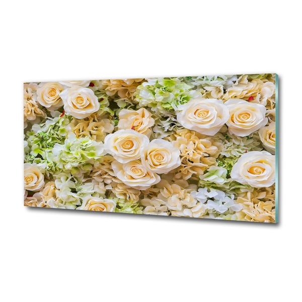 Wall art on glass Roses