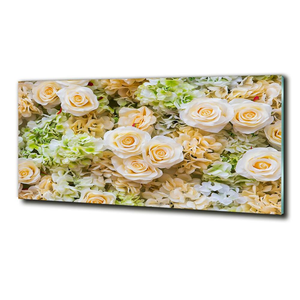 Wall art on glass Roses