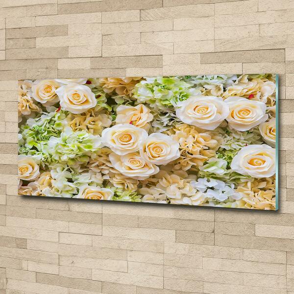 Wall art on glass Roses